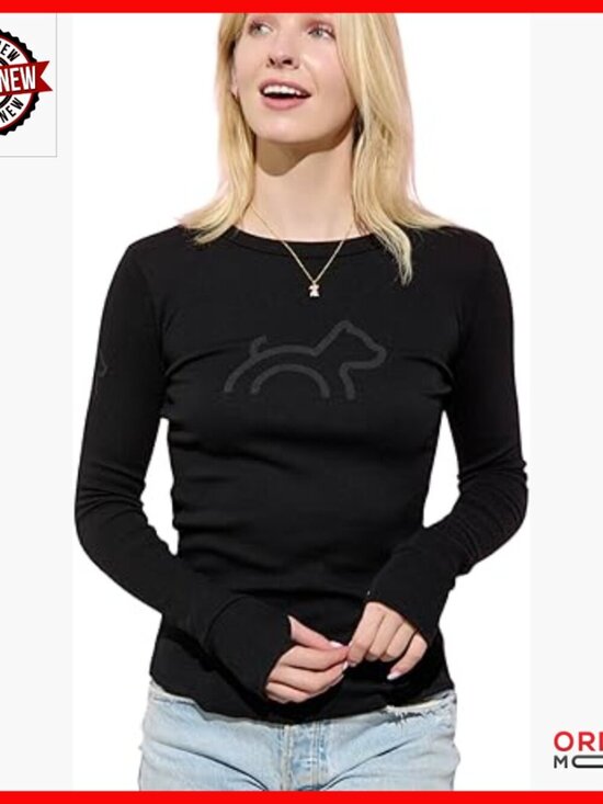 Tops - Luxury Tencel Cotton Tunic Tee with Thumbholes Hip Length